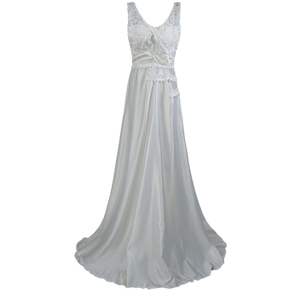 商品No.K0057【購入商品】ウェディング レディース 服 レディース 無地 レース スプライシング スリング 中空 カットアウト バックレス ドレス トースト ドレス フォーマル ドレス