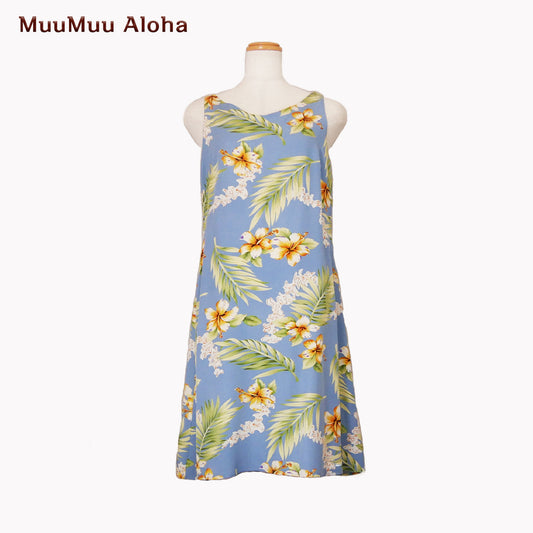 ムームーワンピース(かりゆし) TWO PALMS  Sサイズ(1-13)【訳アリです商品説明をご確認ください。】