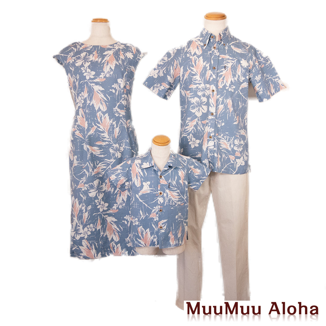 沖縄 かりゆしウエア MAJUN メンズシャツ 半袖【 6日間レンタル】OCEAN BLUE 水浅葱色