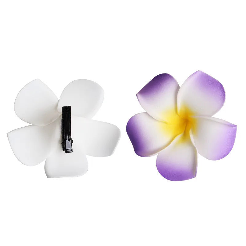 商品No.K0293【購入商品】ハワイアン プルメリア フラワー クリップ 12個セット ハワイ 沖縄 結婚式 パーティー グッズとして人気商品