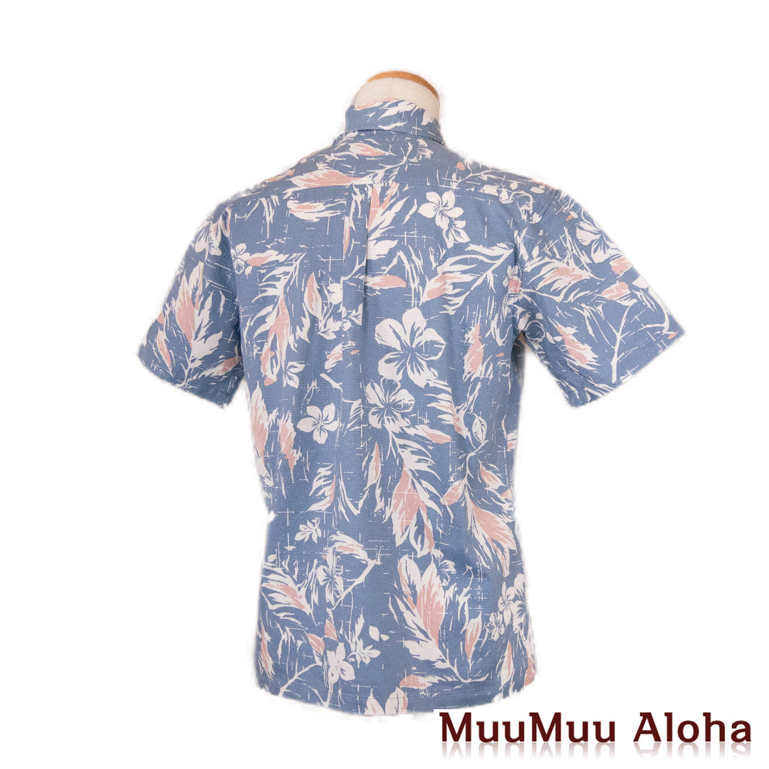 沖縄 かりゆしウエア MAJUN メンズシャツ 半袖【 6日間レンタル】OCEAN BLUE 水浅葱色
