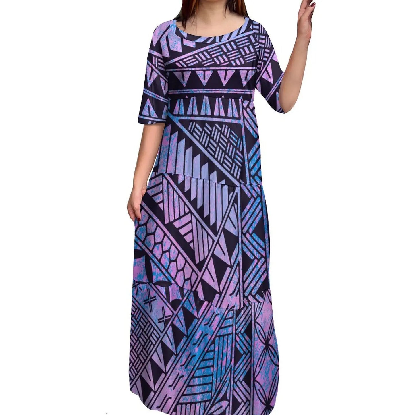 商品No.K0265【購入商品】アロハシャツ ペアルック ワンピース(ミッドスリーブケーキスカート) ハワイ、グアム、沖縄、オーストラリア、結婚式、ご両親、ご夫婦、ゲスト、衣装