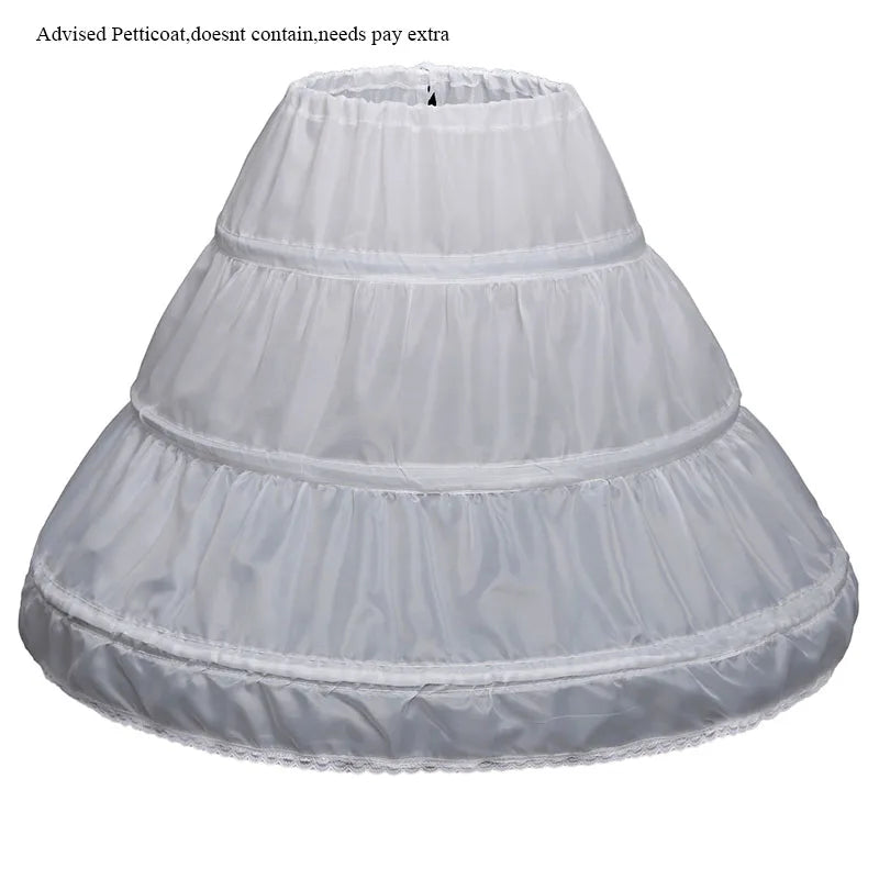 商品No.K00319(購入商品) 「ベビー・キッズ用プリンセスドレス - サテン&レースアップリケが華やかなドレス。結婚式・誕生日・パーティー・ファーストコミュニオンに最適」