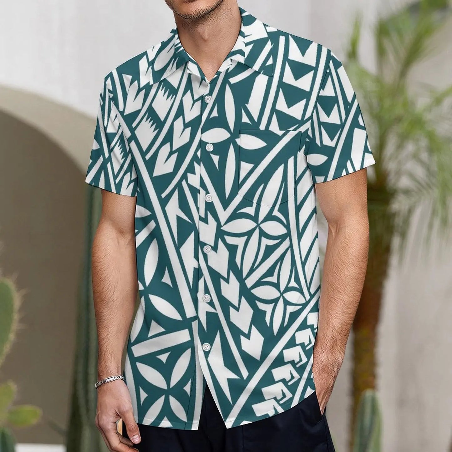 商品No.K0155【購入商品】アロハシャツ 家族(メンズ レディース キッズ) ペアルック ハワイ 結婚式 沖縄 グァム オーストラリア リゾートドレス 色: グリーン×ホワイト サイズ:9XL(10L)まで