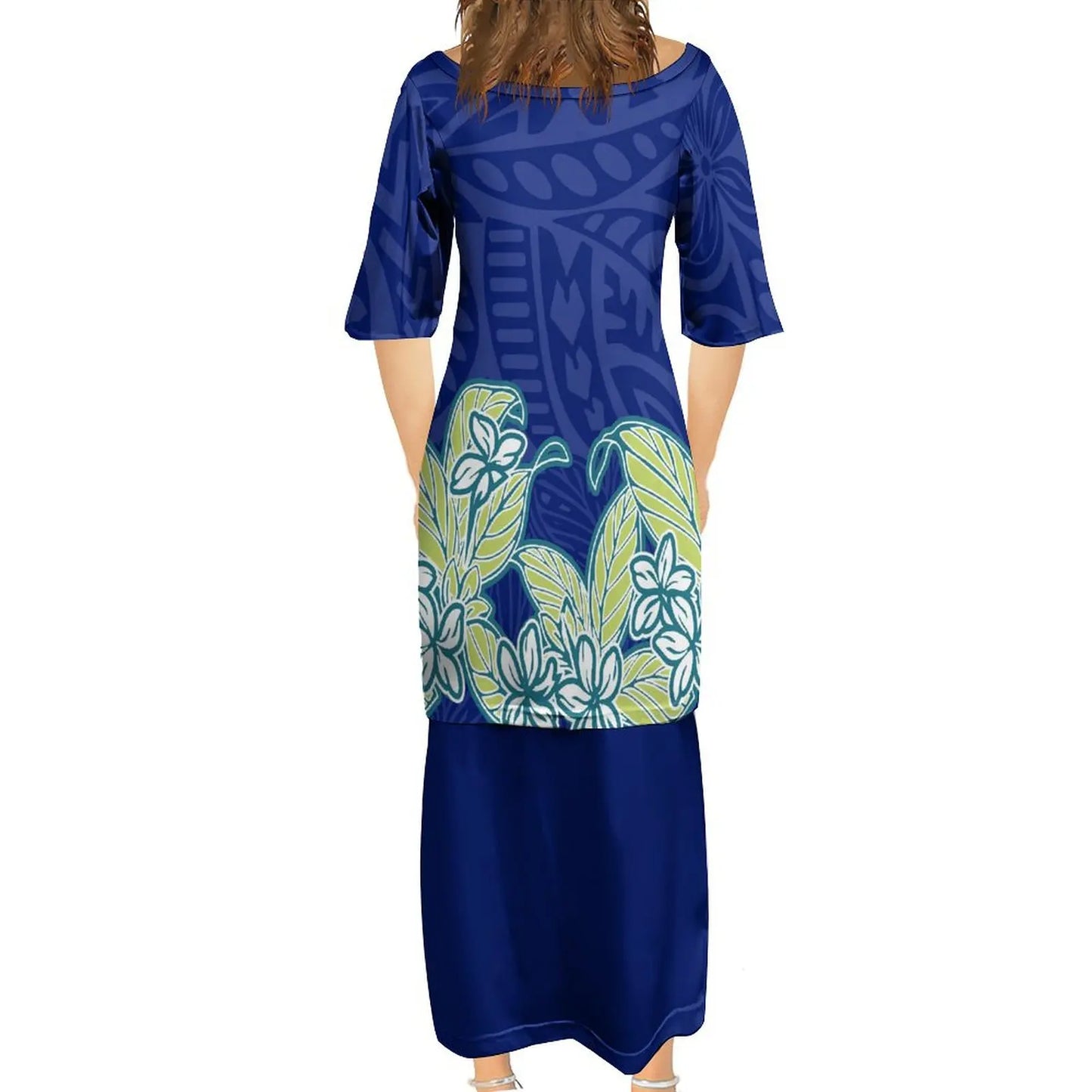 商品No.K0126【購入商品】アロハシャツ 家族(メンズ レディース キッズ) ペアルック ハワイ 結婚式 沖縄 グァム オーストラリア リゾートドレス 色: ブルー×葉模様 サイズ:9XL(10L)まで