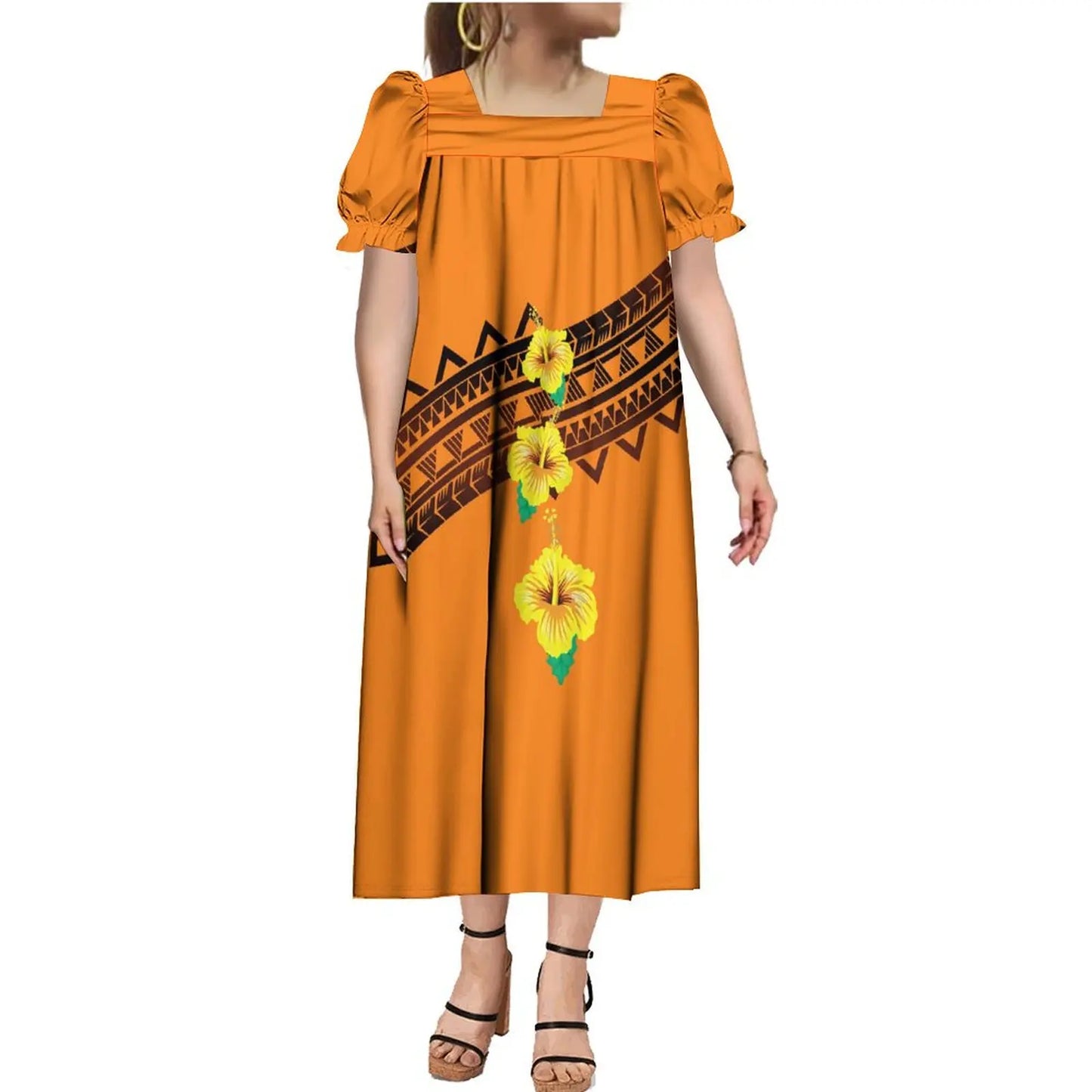 商品No.K0160【購入商品】アロハシャツ 家族(メンズ レディース キッズ) ペアルック ハワイ 結婚式 沖縄 グァム オーストラリア リゾートドレス 色:オレンジ サイズ:9XL(10L)まで