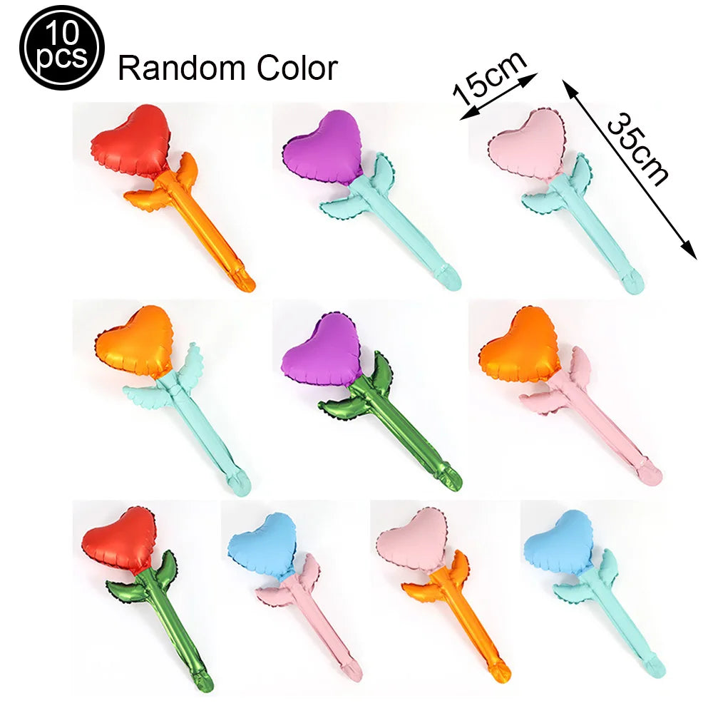 商品No.K00312(購入商品) 【結婚式・フォトウェディング・記念撮影に】I LOVE YOU ハート型バルーン|赤いフィルム風船セット|バレンタイン・記念日・ブライダル演出に最適