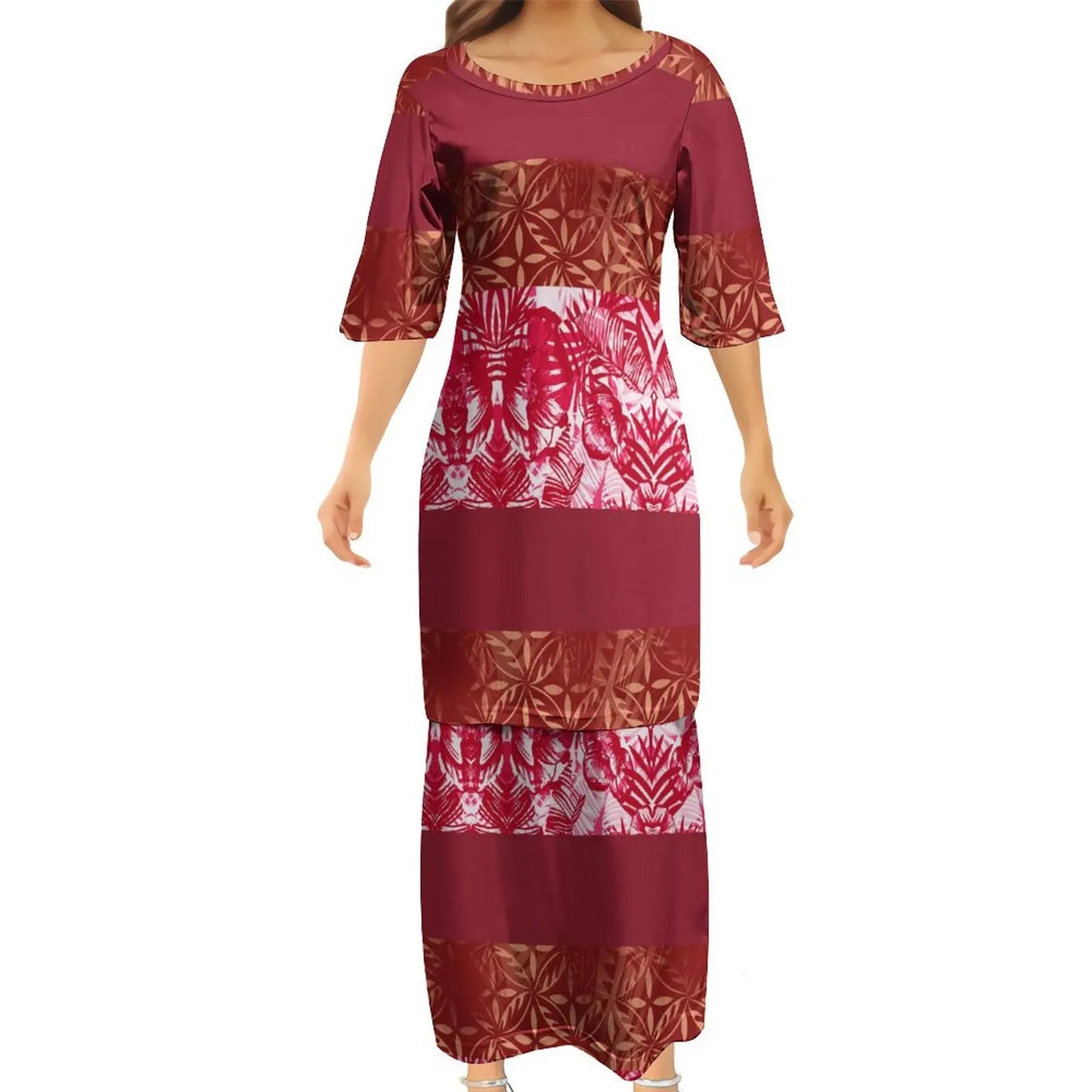 商品No.K0129【購入商品】アロハシャツ 家族(メンズ レディース キッズ) ペアルック ハワイ 結婚式 沖縄 グァム オーストラリア リゾートドレス 色:レッド サイズ:9XL(10L)まで