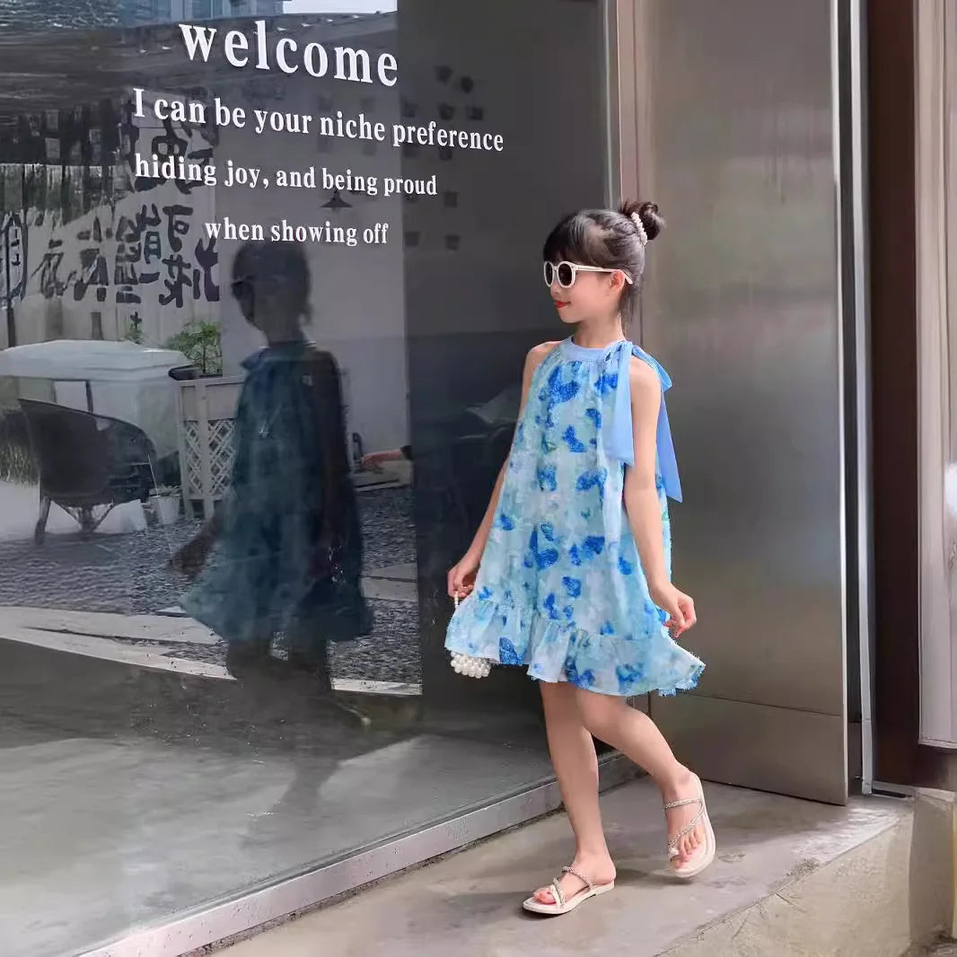 商品No.K0250【購入商品】ワンピース 親子( レディース キッズ) ペアルック ハワイ 結婚式 沖縄 グァム オーストラリア リゾートドレス 色: ブルーサイズ:girl  90~150  ladies  S~L