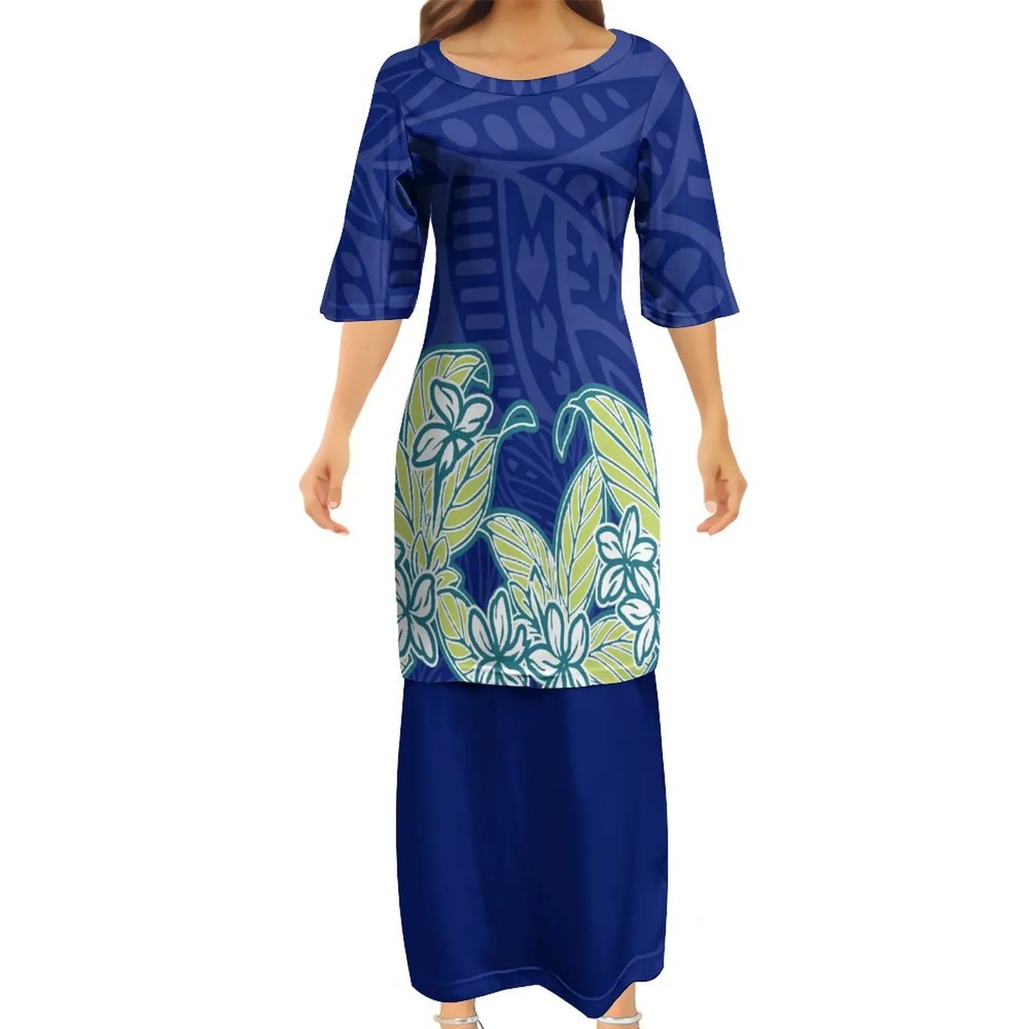 商品No.K0126【購入商品】アロハシャツ 家族(メンズ レディース キッズ) ペアルック ハワイ 結婚式 沖縄 グァム オーストラリア リゾートドレス 色: ブルー×葉模様 サイズ:9XL(10L)まで