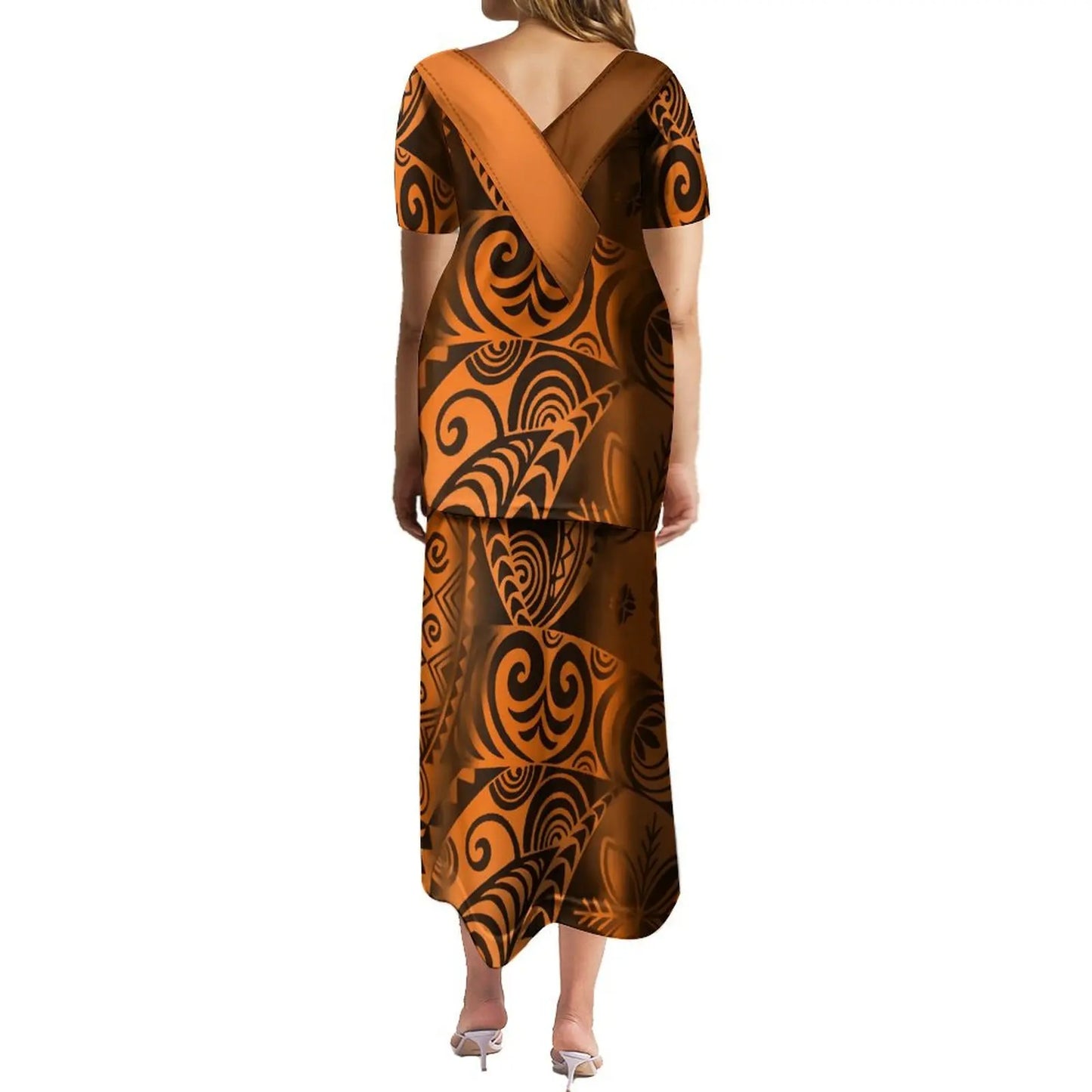 商品No.K0170【購入商品】アロハシャツ ワンピース(メンズ レディース ) ペアルック ハワイ 結婚式 沖縄 グァム オーストラリア リゾートドレス 色: テラコッタ サイズ:9XL(10L)まで