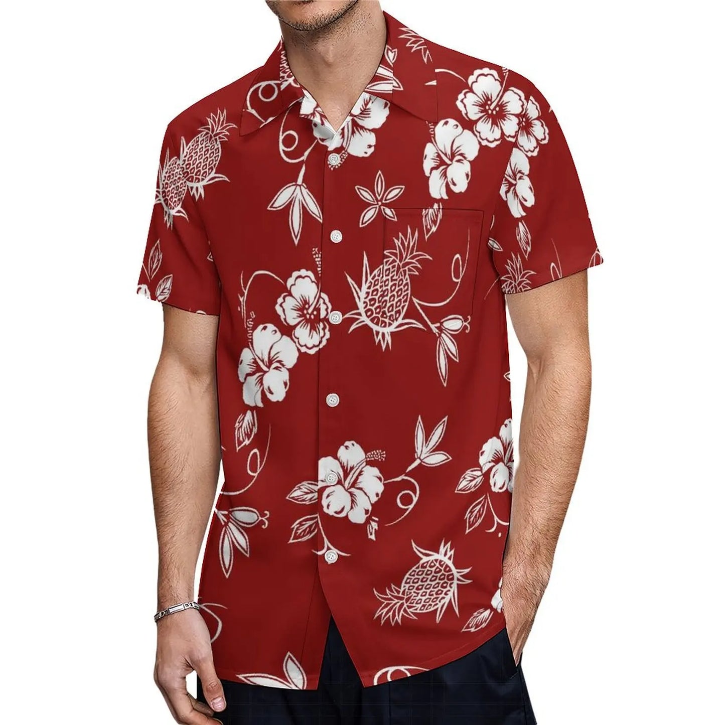 商品No.K0220【購入商品】アロハシャツ 家族(メンズ レディース キッズ) ペアルック ハワイ 結婚式 沖縄 グァム オーストラリア リゾートドレス 色: レッド サイズ:9XL(10L)まで