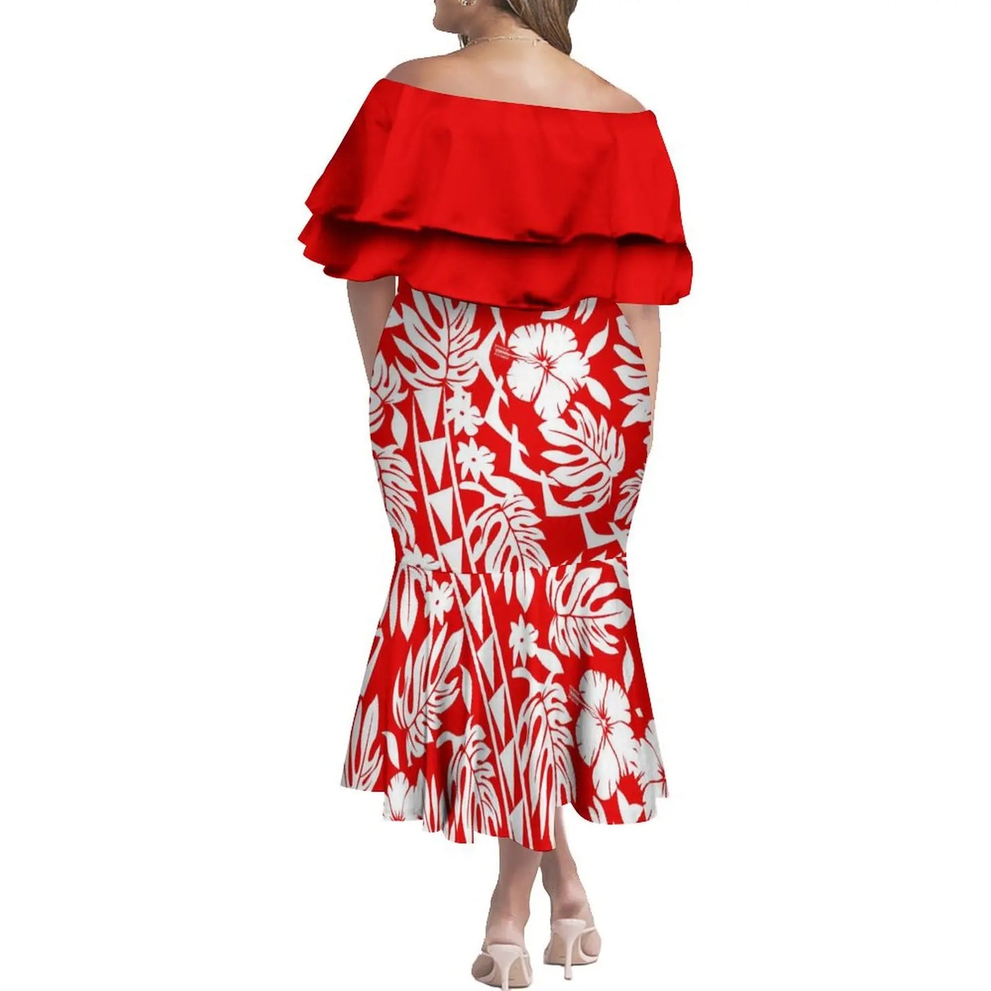 商品No.K0116【購入商品】アロハシャツ ワンピース(メンズ レディース) ペアルック ハワイ 結婚式 沖縄 グァム オーストラリア リゾートドレス 色: レッド サイズ:  9XL(10L)まで