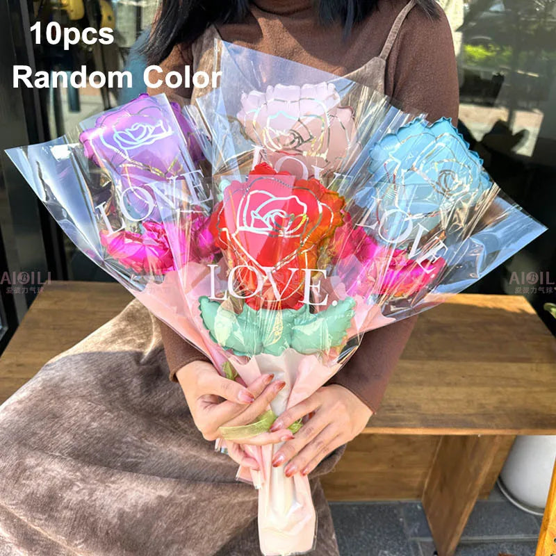 商品No.K00312(購入商品) 【結婚式・フォトウェディング・記念撮影に】I LOVE YOU ハート型バルーン|赤いフィルム風船セット|バレンタイン・記念日・ブライダル演出に最適