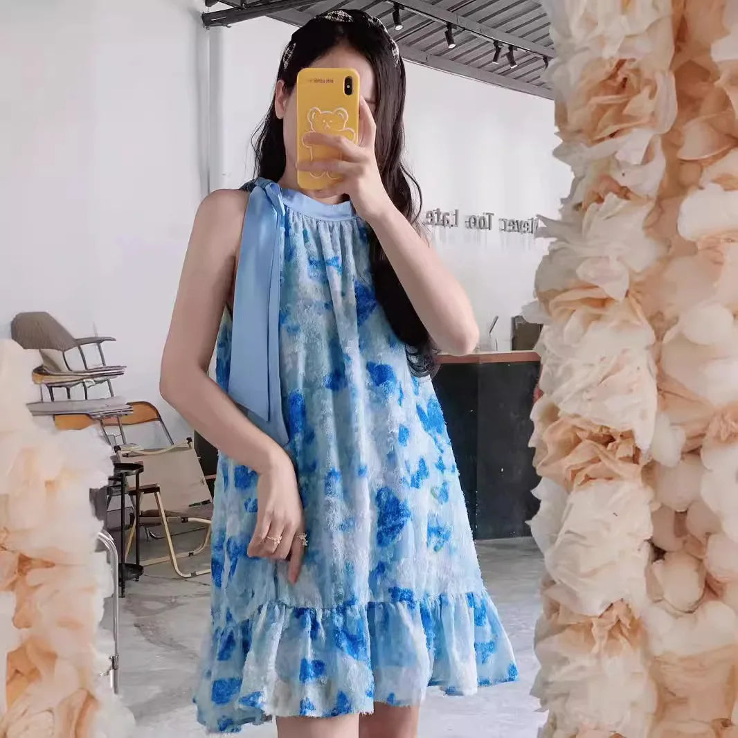 商品No.K0250【購入商品】ワンピース 親子( レディース キッズ) ペアルック ハワイ 結婚式 沖縄 グァム オーストラリア リゾートドレス 色: ブルーサイズ:girl  90~150  ladies  S~L