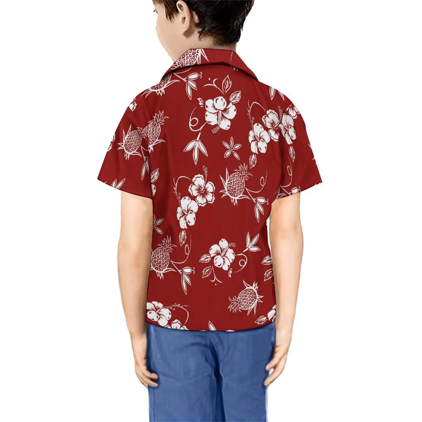 商品No.K0220【購入商品】アロハシャツ 家族(メンズ レディース キッズ) ペアルック ハワイ 結婚式 沖縄 グァム オーストラリア リゾートドレス 色: レッド サイズ:9XL(10L)まで