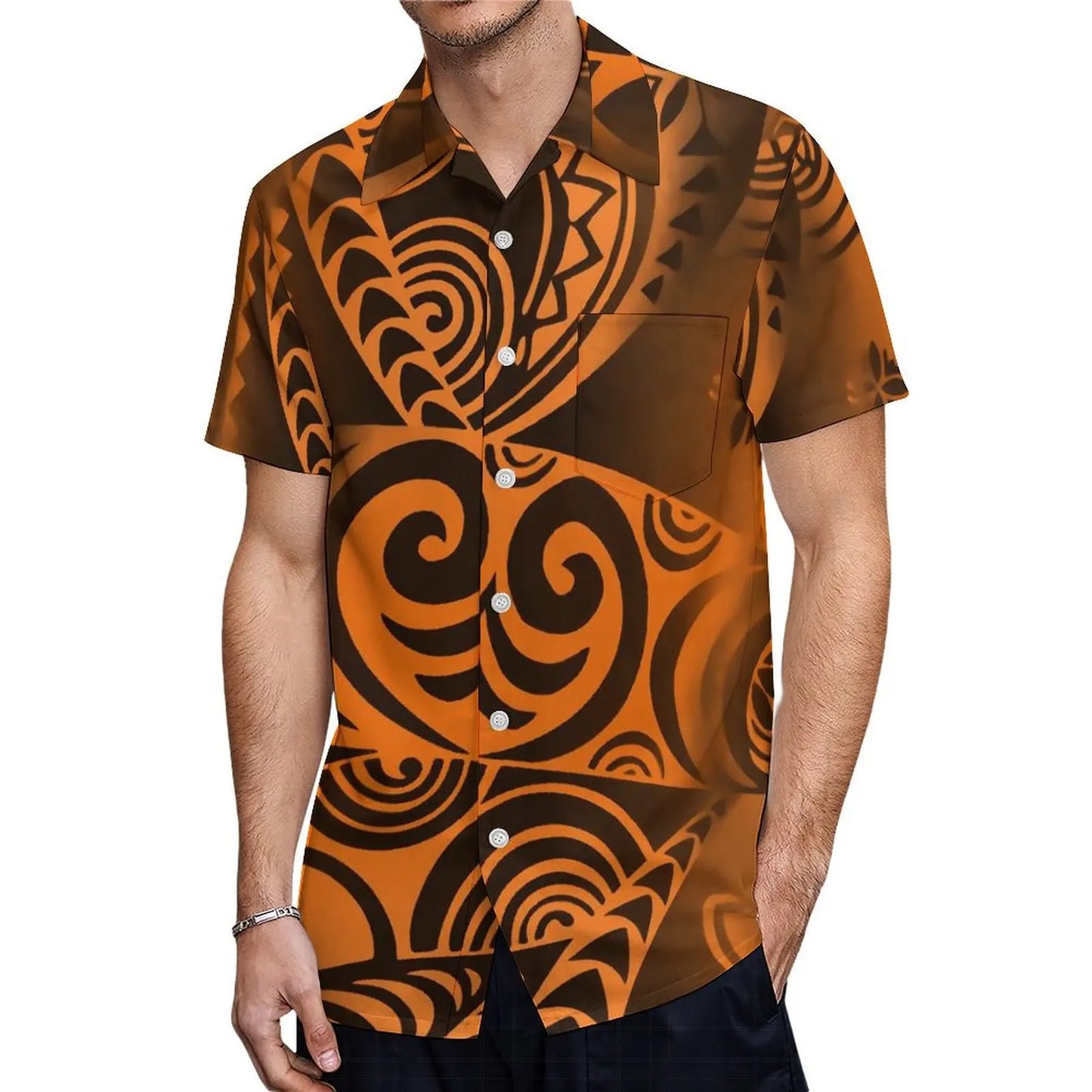 商品No.K0170【購入商品】アロハシャツ ワンピース(メンズ レディース ) ペアルック ハワイ 結婚式 沖縄 グァム オーストラリア リゾートドレス 色: テラコッタ サイズ:9XL(10L)まで