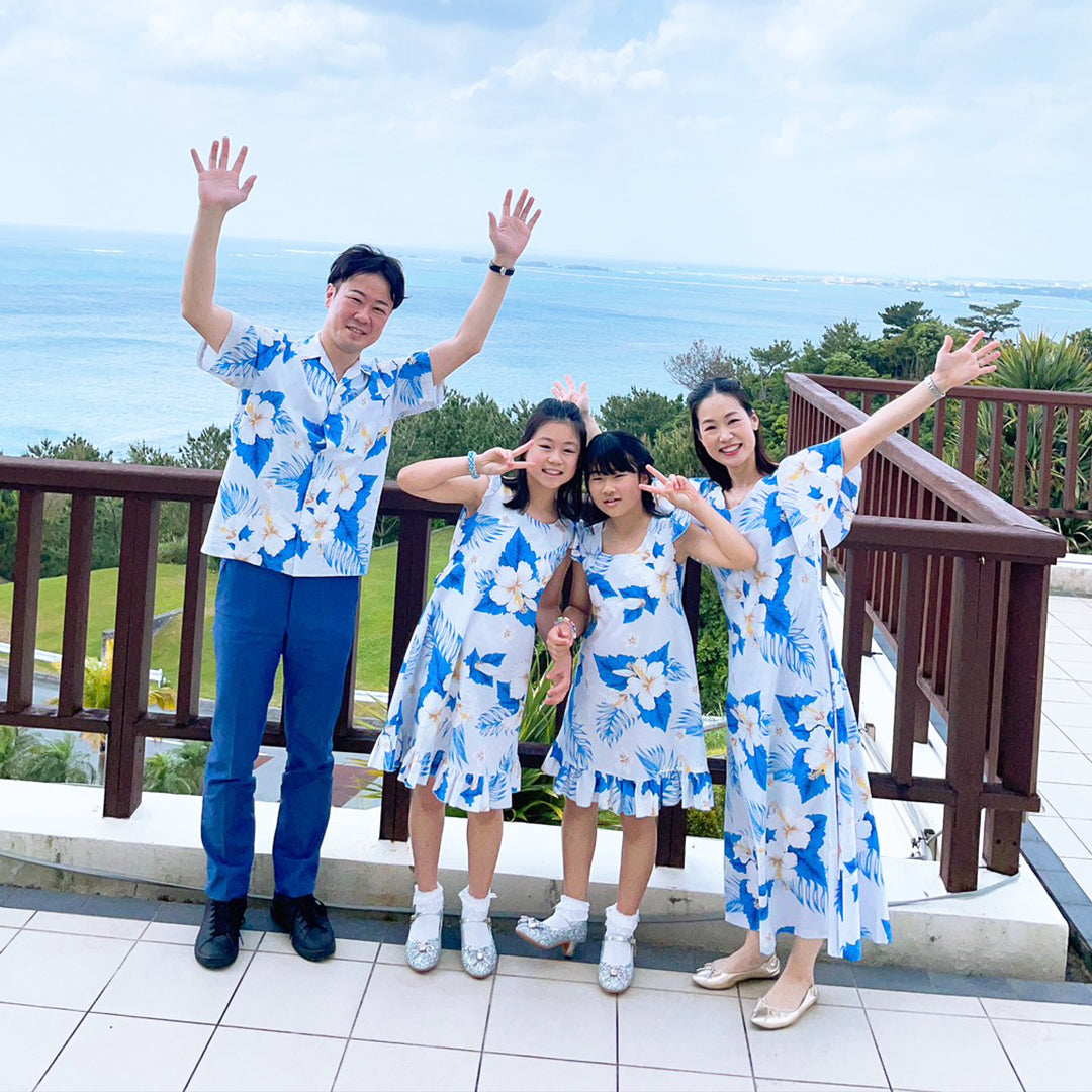 アロハシャツ 子供用 ムームーワンピース 子供用 かりゆしウェアの子供用 <全13色> R1-3-1 R1-4-1 沖縄やハワイでの結婚式にゲスト用レンタル衣装