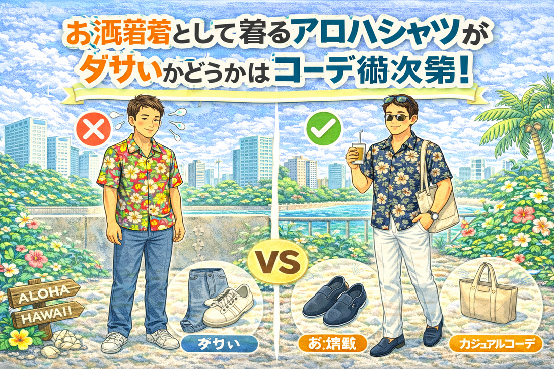 お洒落着として着るアロハシャツがダサいかどうかはコーデ術次第！