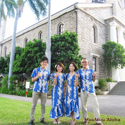 ムームー（かりゆしウェア）　TypeB (全4色）　【 6日間レンタル】沖縄かりゆしウェア結婚式、ハワイの結婚式はお揃いのムームーアロハ