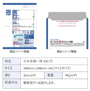 返送用封筒：目安１．２着（レターパックライト）