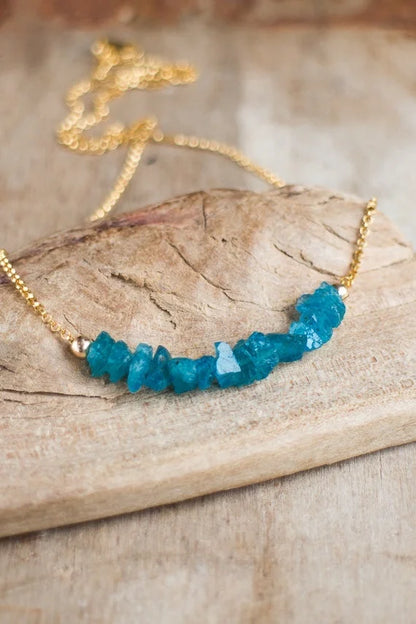 商品No.K0038 ネオンブルー アパタイトネックレス (シルバー 商品No.K0038 ネオンブルー アパタイトネックレス (シルバー