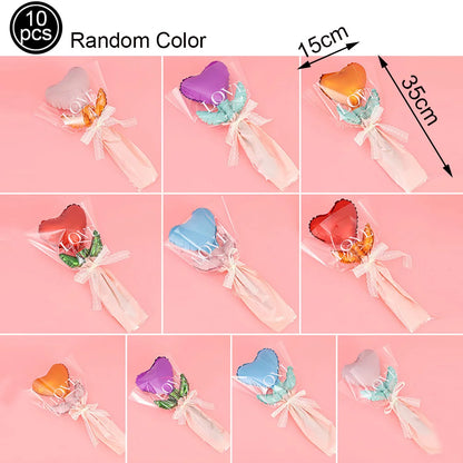 商品No.K00312(購入商品) 【結婚式・フォトウェディング・記念撮影に】I LOVE YOU ハート型バルーン｜赤いフィルム風船セット｜バレンタイン・記念日・ブライダル演出に最適