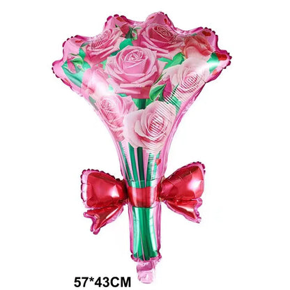 商品No.K00312(購入商品) 【結婚式・フォトウェディング・記念撮影に】I LOVE YOU ハート型バルーン｜赤いフィルム風船セット｜バレンタイン・記念日・ブライダル演出に最適
