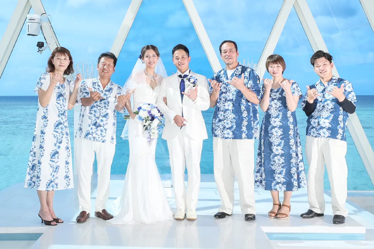 新品】【3点セット】ハワイ挙式 衣装 家族 ゲスト衣装 アロハシャツ 新品】【3点セット】ハワイ挙式 衣装 家族 ゲスト衣装 アロハシャツ